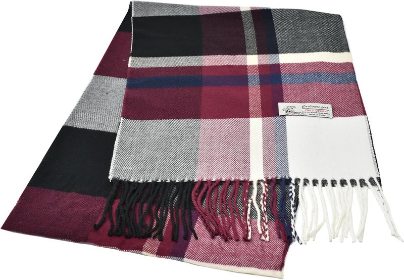 Glory Max Classic Plaid Striped Luxurious Checked Pattern Winter Scarf For Men Women Soft Cashmere Feel 72"x12" - Image 4